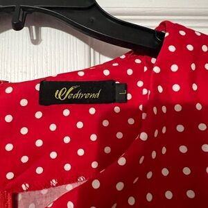 Wedtrend Red Polka Dot Dress